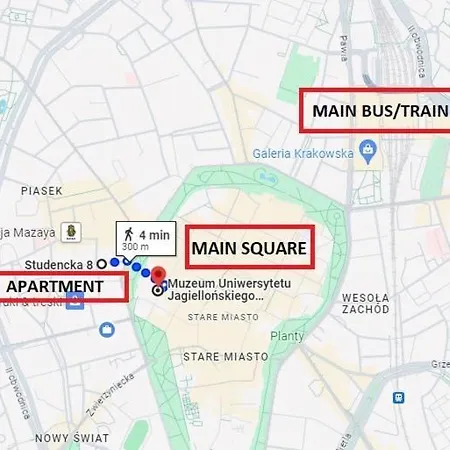 Studencka Street, Next To Planty Park Apartment Krakow