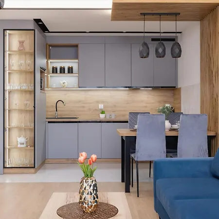 Dark Blue With Parking And Furnished Balcony In By Renters Apartament *