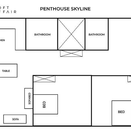 Penthouse Skyline - Loftaffair Apartment Krakow